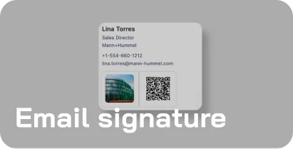 Email signature with QR for digital business card