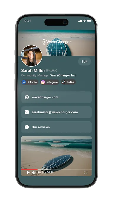 QR business card center phone