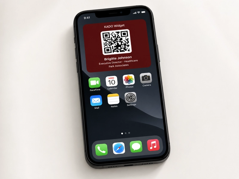 iPhone con widget KADO per condivisione con un tap